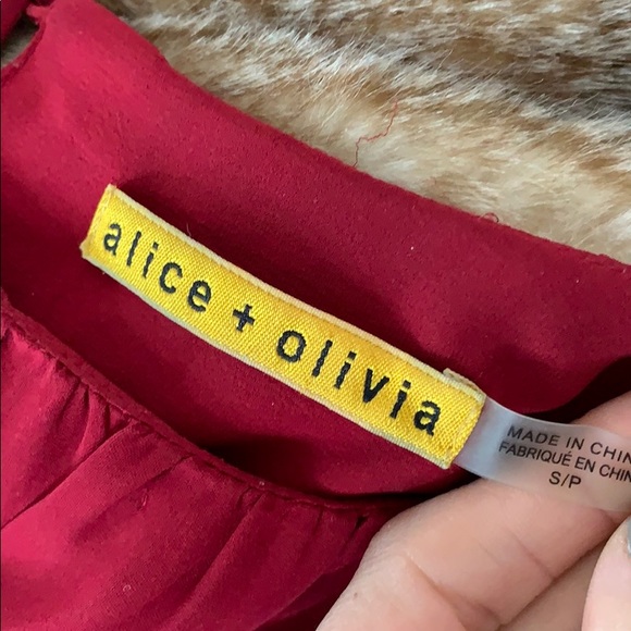Alice + Olivia Red Dress open back leather Small - Picture 5 of 5